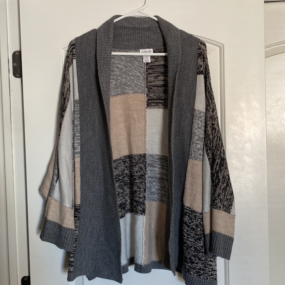 Neutral Color Block Motherhood Maternity Sweater